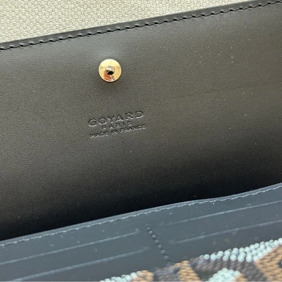 NWT🖤GOYARD🖤Varenne Continental Goyardine Canvas Calfskin Crossbody Bag - Picture 10 of 14